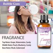 Bubble Gum Fragrance Oils 10/30/100ml, EUQEE 1pc Bubble Gum Oils For Reed Diffuser Humidifiers DIY Candle And Soap Making,Premium Essential Oils For Home Aromatherapy,Room Sprays,Moisturizing Skin Care,Car Aroma,Birthday/ Holiday/Christmas Gifts - Bubble Gum - View 6