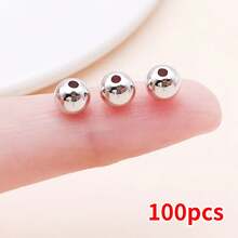 100pcs Metal Beads Set Golden, Rose Gold & Silvery Round, Heart, Star, Square Hoop Spacer Beads For DIY Bracelet, Necklace & Earring Jewelry Making - Multicolor - View 25