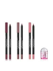 MISSLYN - 4支装唇线笔套装，凝胶质地，持久显色，色彩饱满，顺滑易涂，打造自然妆效，可用卷笔刀修剪，高显色度，持久哑光唇线笔 - #88+#05+#37 - 查看 9