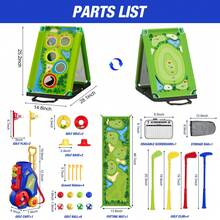 HYES 3 In 1 Toddler Golf Set With Putting Mat & Sticky/Golf Game, Kids Golf Club With 8 Balls, 4 Plastic Clubs, Scoreboard, Indoor Outdoor Sport Toys With Golf Cart Gift For Boys Girls Aged 2-5, Blue - Blue With Mat & Board - View 7