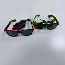 1pc EL Lighting Eyeglasses, Colorful Glow Glasses For Festivals, Parties, Bars, Celebrations, Random Color - Multicolor - View 9