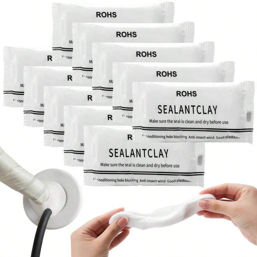10 Pack Waterproof Sealant Mastic, Quick Mending Mud, Multi-Purpose Repair Sealing Clay For Drain Connection, Wall Hole, Air Conditioning Hole, Waterproof Seal Putty, Waterproof Bond Seal - A - View 1