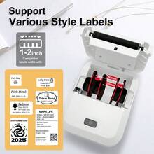 Marklife X2 Mini Label Printer Inkless Bluetooth Portable Adhesive Sticker Label Machine Home Business DIY Name Label Printer - Multicolor - View 4