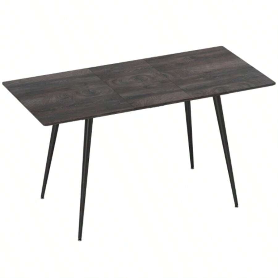 Extendable Dining Table, Extendable Dining Table For 6-8 People, Kitchen Table With Solid Steel Legs