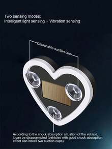 Solar Powered Car Neon Lights, Window Suction Cup LED Atmosphere Lights, Suction Cup Design Easy Installation, Romantic Atmosphere Car Decor, Solar/USB Rechargeable Neon Light Decorations - Multicolor - View 6