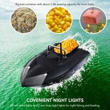Wireless Remote Control Fishing Bait Boat Fishing Feeder Fish Finder Device 984ft Remote Range - Black - View 1