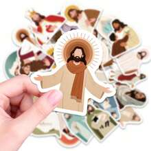 56张耶稣宗教贴纸套装 - 励志基督教艺术设计 - 防水自粘 - 适用于日记本、相册、笔记本电脑/手机 - DIY装饰圣经、计划本和礼品包装 - 非常适合信仰装饰和福音传播贴纸、剪贴簿用品、文具、趣味贴纸、Kindle - 1 Set - 查看 7