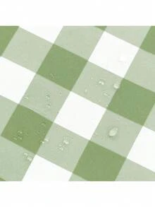 Checkered Round Tablecloth, 70 Inch Dia. Waterproof Stain And Wrinkle Resistant Washable Fabric Table Cloth For Dining Room Party Outdoor Picnic - Sage Green and White - View 3