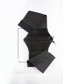 1条女士休闲弹力腰带，可调节皮革束腰带，衬衫外套装饰腰带，适合日常穿着 - 黑色 - 查看 5