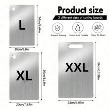 不锈钢厨房砧板，双面可用，防霉抗菌，更卫生健康，金属光泽经久耐用。适用于切割肉类、蔬菜和水果，适用于厨房、餐厅、宿舍和户外露营。厨房必备用品，复活节和母亲节的完美礼物。 - 彩色 - 查看 11