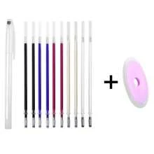 Conjunto de 12 Canetas Mágicas Apagáveis a Quente. Inclui 1 caneta, 1 borracha de cor aleatória e 10 refis substituíveis. Borracha que desbota com a temperatura, ideal para marcar linhas, trabalhos manuais, costura, ferramentas domésticas e projetos de costura faça-você-mesmo. - Conjuntos - Ver 10