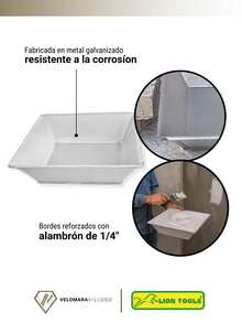 Kit Para Albañil Cuchara 9 Pulgadas Charola Mezcladora Grande 44 cm Llana Canto Liso 11 Pulgadas Flota Hule Herramientas De Construccion - A - Ver 8