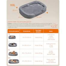 camaFeandrea Cama para Perros Extra Grandes 122 x 85 x 18  Funda Extrae y Lavable ro Repelente al Agua Bordes Elevados Gris Cl MPGW284G01bedstead - XXL122 largo x 85 ancho x 20 alto cm - Ver 5