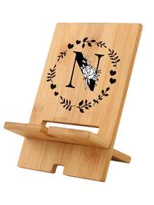 [Creative Letter Style] Natural Solid Wood Mobile Phone Holder A-Z Engraving Removable Creative Desktop Holder Ins Style Wooden Mobile Phone Holder Suitable For Office, Home, Daily Life, Study, 26 Letters Optional Materials And Easy To Assemble Holiday Gifts/Anniversary/Birthday Gifts - Multicolor - View 20