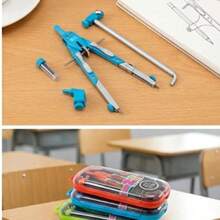 Compás de metal profesional de alta precisión, juego de compás de precisión, con varilla extensible y regla de dibujo profesional. Ideal para estudiantes y usos industriales, kit de dibujo. - D - Ver 2