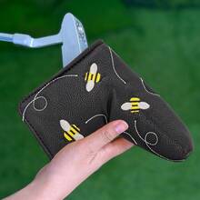 Funda para Putter de Golf Estilo Little Bee & Calavera Cruzada - Funda de Cabeza de Hoja Premium con Forro Suave y Cierre - Accesorio Duradero para Palos de Golf, Adecuado para Hombres & Mujeres, Regalo Único del Día del Padre para Entusiastas del Golf, Funda para Cabeza de Palo de Golf - Multicolor - Ver 4