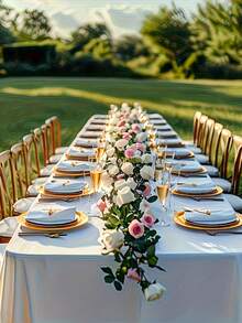 1 件丝滑缎面长方形桌布，适用于订婚仪式、婚宴、餐厅、圣诞节及派对活动 - 多色 - 查看 6