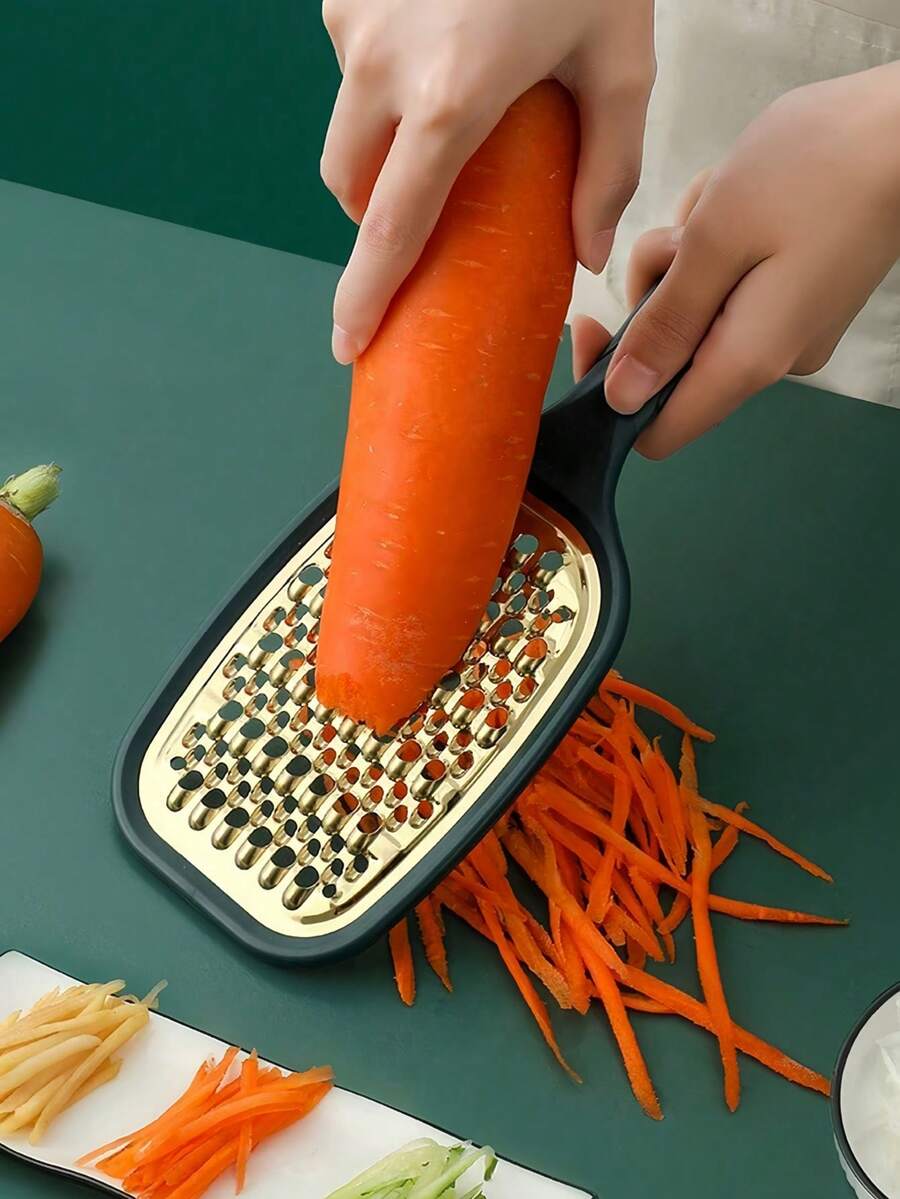 Double-Sided Coarse & Fine Julienne Slicer With Non-Slip Handle, Suitable For Cabbage, Potato, Cucumber, Carrot, Salad Preparation, Multi-Functional Shredder Tool, Cheese Grater, Metal Baking Utensil, Essential Kitchen Accessory For Cooking Enthusiasts