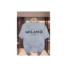 Camiseta Infantil Milano Italy Camisa 100% Algodão - Cinza - Visão 1