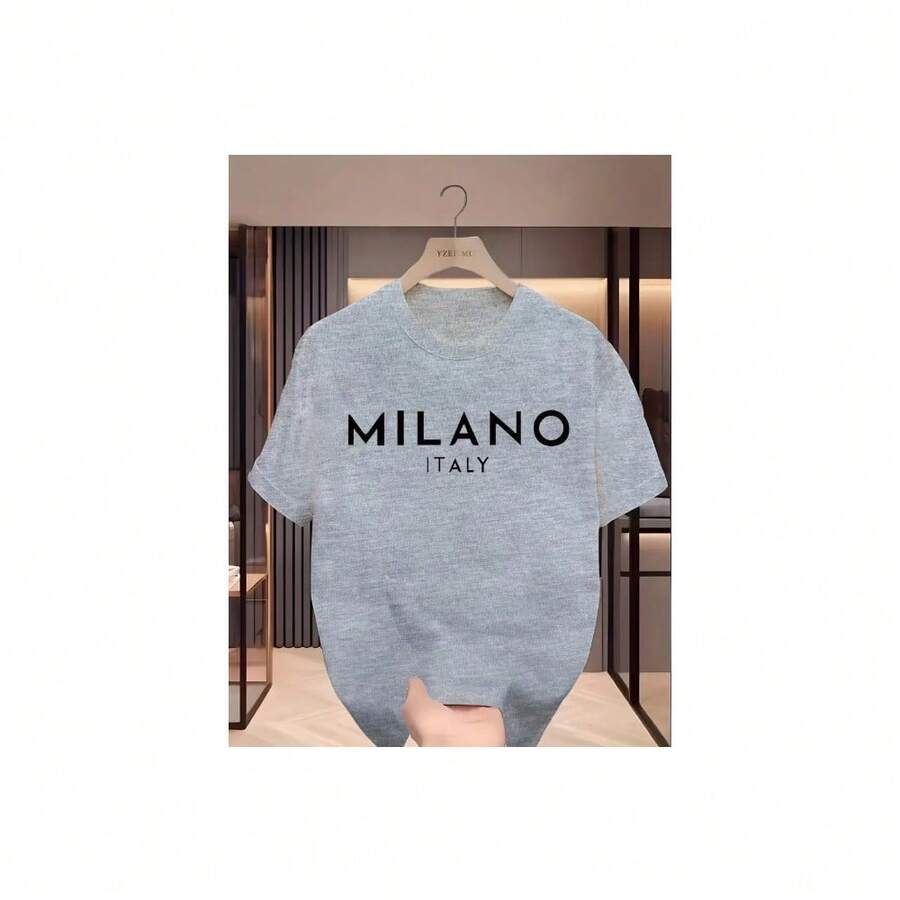 Camiseta Infantil Milano Italy Camisa 100% Algodão - Cinza - Visão 1
