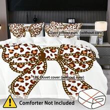 2/3pcs Digital Bowknot Print Duvet Cover Set (Duvet Cover*1, Pillowcase*1/2, Excluding Comforter And Pillow Insert), Skin-Friendly Soft And Comfortable, Suitable For Hotel, Guest Room, Dormitory, Bedroom, Bedding, All Seasons - Multicolor - View 2