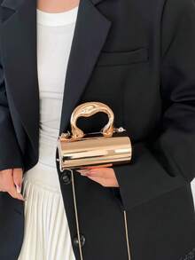 1pc Multicolor Glossy Holographic Leather + Metal Chain Mini Crossbody Bag, Lockable Closure, Style For Girls, Suitable For All Seasons - Multicolor - View 5