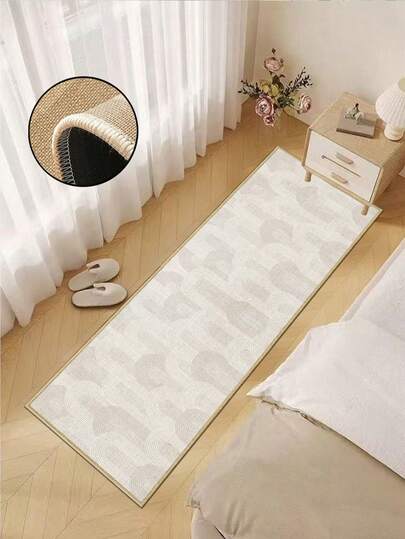 3.5毫米厚亚麻厨房地垫，奢华简约风格吸水地垫，包边防翘，吸水易清洁，亚麻表面，海绵中间层，橡胶底，适用于厨房、浴室、洗衣房、走廊、客厅等空间。