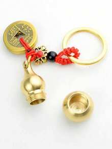 招财猫钥匙扣一个，内含5枚硬币，精致可爱，节日礼物 - 底開葫蘆+五帝錢 - 查看 4