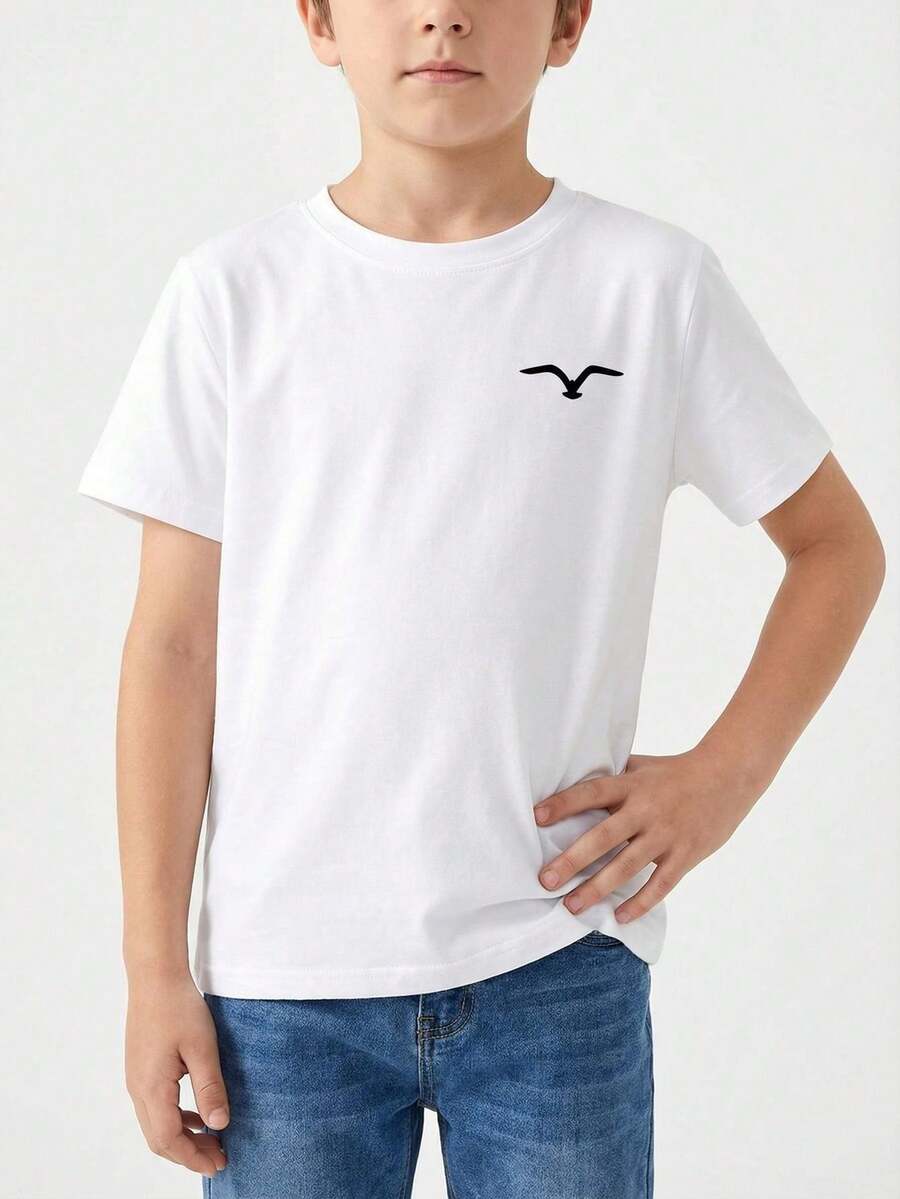 Camiseta de manga corta estampada para niños - suave, transpirable, camiseta de manga corta con cuello redondo, diseño de lata de soda vibrante, lavable a máquina, niños y niñas verano casual tops, tallas 110-150, camiseta de estampado de letras, moda divertida para niños, ropa cómoda para niños, camiseta de manga media para adolescentes - Blanco - Ver 1