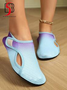 Scarpe da spiaggia da donna per guadi, calzini acquatici per sport acquatici a piedi nudi, adatti per vacanze al mare, campeggio, feste, nuoto, surf, rafting, fitness, yoga, allenamento in palestra - blu-viola - Visualizzare 3