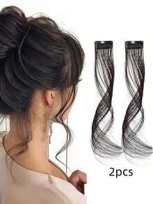 2PCS Clip In Bangs Front Side Bangs Set Long Temples, Bangs Hair Clip On Fringe Bangs With Temples Synthetic Wigs Long Dragon Beard Bangs Hair, Claw Clips, Hair Barrettes - Sideburns and Bangs In Multiple Colors - View 13