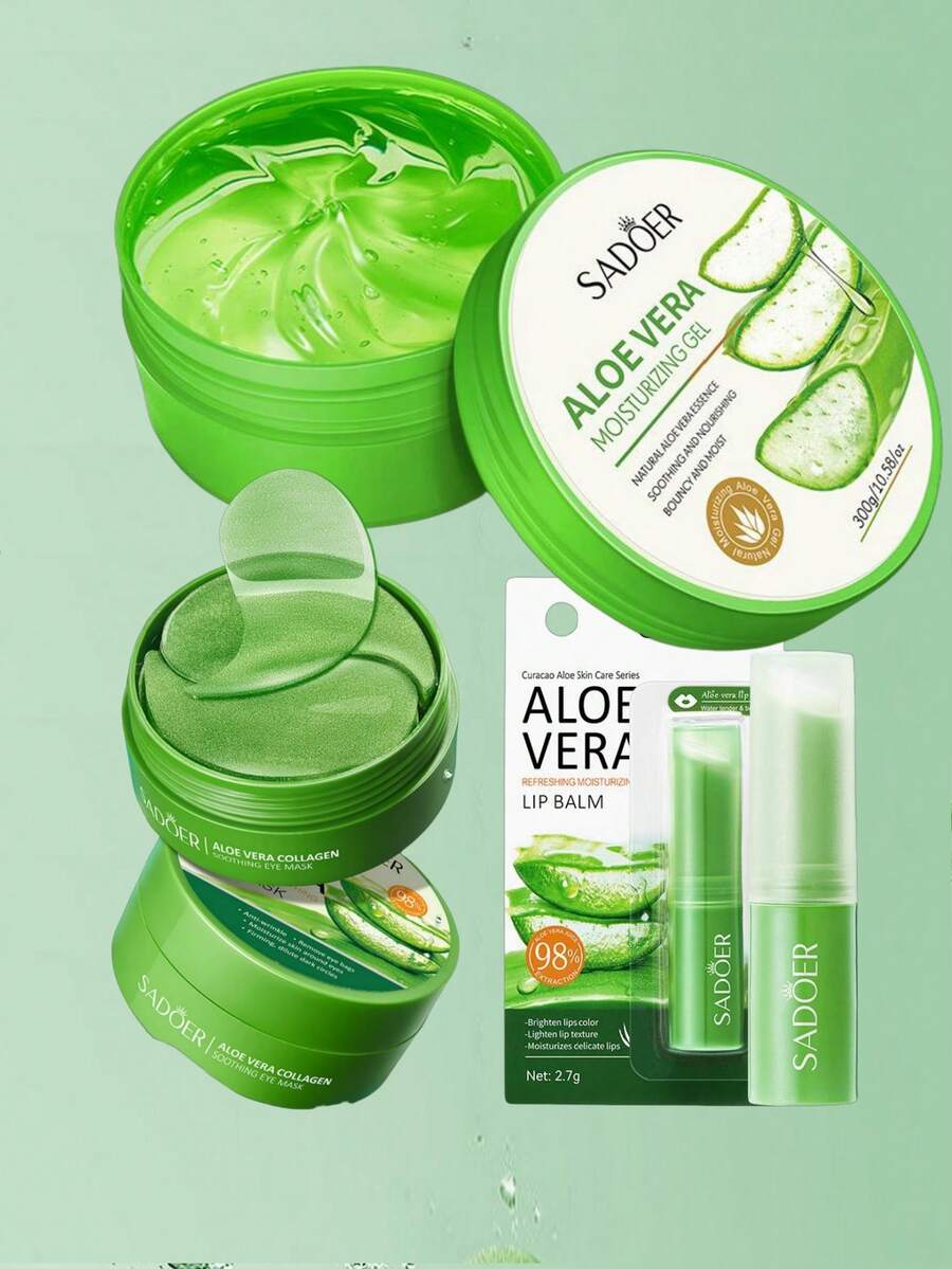 SADOER 60片蘆薈膠原蛋白眼貼,蘆薈眼膜可去除黑眼圈、減輕眼袋、保濕、抗皺眼貼,眼部護理產品,身體磨砂膏 500g - 多色 - 查看 1