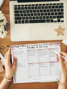 Trees Weekly Planner Notepad, Strong Backing Weekly Planning Notebook With Daily Sections, To-Do List, Habit Tracker & Productivity, Office Desk Accessories - A4 - View 3