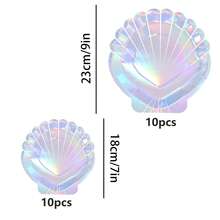 Bộ 10/20/40/50 chiếc đĩa giấy dùng một lần hình vỏ sò nàng tiên cá hologram kích thước 7 inch và 9 inch, đĩa giấy cầu vồng, đồ dùng tiệc chủ đề nàng tiên cá, lý tưởng cho các bữa tiệc sinh nhật mùa hè, tiệc cô dâu và tiệc cưới. - Nhiều màu - Xem 13