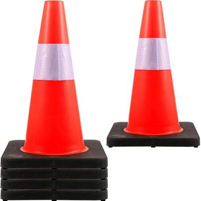 Uimoso Safety Cones Traffic Cones 18 Orange Reflective Collars Road Cones 5PCs