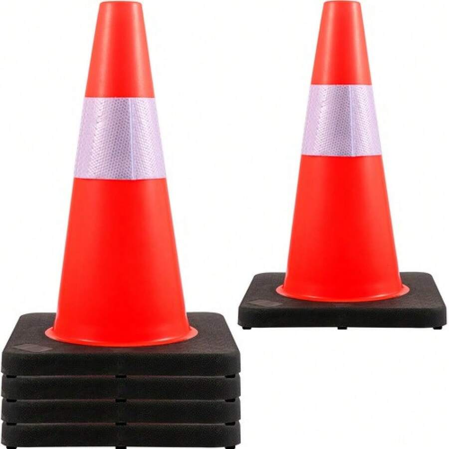 Uimoso Safety Cones Traffic Cones 18 Orange Reflective Collars Road Cones 5PCs - 1 - View 1