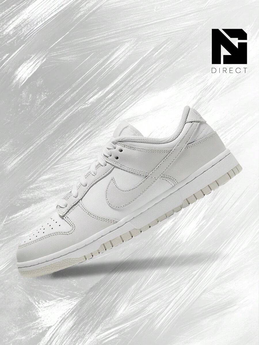 Nike Dunk Low Photon Dust (Women's) – Women's Lifestyle Sneakers – Shose For Woman-Vintage-Autumn & Winter-Inspired Running Shoes, Shock-Absorbing Comfort, Gym To Streetwear Casual Wear - Prefect Thanks Giving Day & Chrismas Gift- DD1503 103 - White/Photon Dust-White - View 1