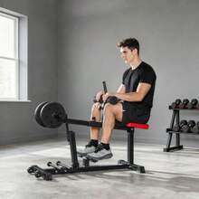 Leg Weight Bench, Calf Exercise Machine, With Wheels, Home Fitness Equipment, Steel, Black - Black - View 2