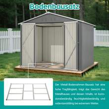 Grey Metal Tool Shed, 8x6 Feet, With Anthracite Hinged Door – Ideal For Gardening Tools And Tool Storage