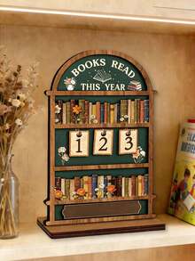 2D复古阅读追踪器，年度读书记录装饰——这款阅读追踪器最多可记录999本书的阅读量。配有底座，方便DIY。适用于办公书籍、现代书籍，结构坚固，可作书架装饰、送给爱书人士的礼物、书籍展示和收纳、书架计数展示以及阅读挑战礼物。适合读者、教师、作家和所有爱书人士。 - 多色 - 查看 13
