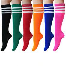 CT TAPESOCKS 2 đôi tất nữ cao đến đầu gối/bắp chân, thiết kế sọc, thích hợp cho các bữa tiệc, biểu diễn, thể thao, yoga, mặc nhà thường ngày, hoạt động ngoài trời. Có nhiều màu sọc khác nhau để lựa chọn. - Nhiều màu - Xem 2