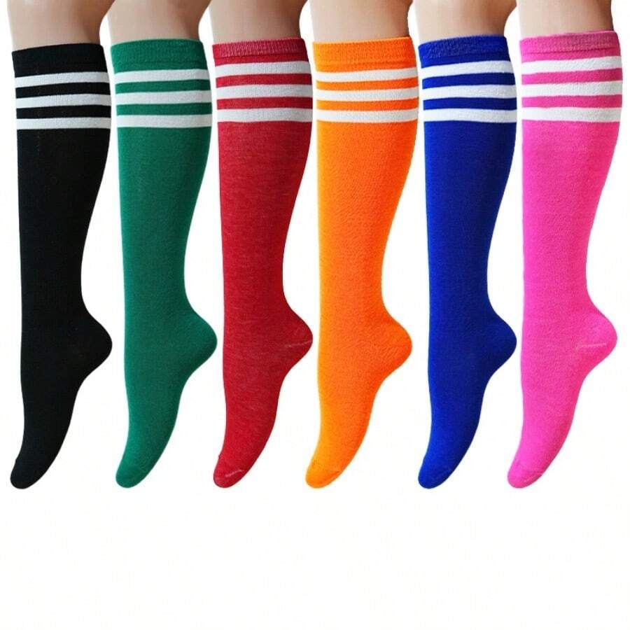 CT TAPESOCKS 2 đôi tất nữ cao đến đầu gối/bắp chân, thiết kế sọc, thích hợp cho các bữa tiệc, biểu diễn, thể thao, yoga, mặc nhà thường ngày, hoạt động ngoài trời. Có nhiều màu sọc khác nhau để lựa chọn.