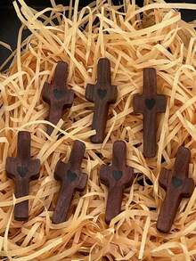 5 Stück Holz Kreuz Daumenringe, andächtige Accessoires für den täglichen Gebrauch, Geschenke, Bestseller, beliebter Artikel - Einheitsgröße - Übersicht 11