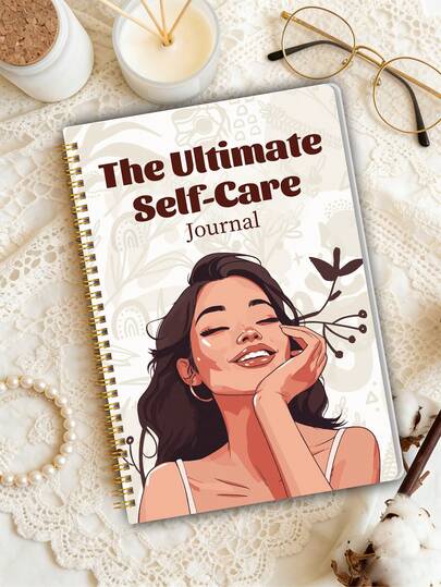 1pc Self-Care Journal, A5 Minimalist Self-Care Wellness Planner Notebook With Daily, Weekly & Monthly Makeup Planning, Daily Planner For Healthy Routines & Habit Building, Office Supplies
