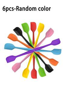 6pcs/3pcs/1pc Silicone Spatula Set, Heat Resistant Cake Cream Scraper Baking Tools, Small Mixing Spoon, Wok Spatula, Non-Stick Cookware, Kitchen Gadgets - Multicolor - View 12