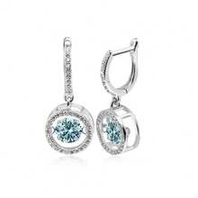 一对925纯银0.5克拉/1克拉莫桑石奢华四爪耳环，适合女士日常佩戴 - 一雙 - 查看 12