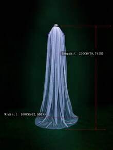 1 件带珍珠的新娘面纱，适合婚礼、摄影道具、登记处头饰带发梳女士秋装 - 米色 - 查看 12