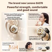 Tai nghe Bluetooth móc tai Lenovo EA370, dẫn truyền qua xương, thiết kế mở, Bluetooth 5.4, âm thanh vòm toàn cảnh, âm thanh HD, tương tự AirPod với tính năng giảm tiếng ồn thông minh, dẫn truyền qua xương không dây, điều khiển cảm ứng. Tai nghe không dây dành cho tập thể dục/chạy bộ/làm việc/đọc sách/chơi game/lái xe/nghe nhạc/làm quà tặng. Âm thanh tập trung định hướng, không bị rò rỉ. Tai nghe thể thao Lenovo. - đá mặt trăng màu trắng - Xem 3