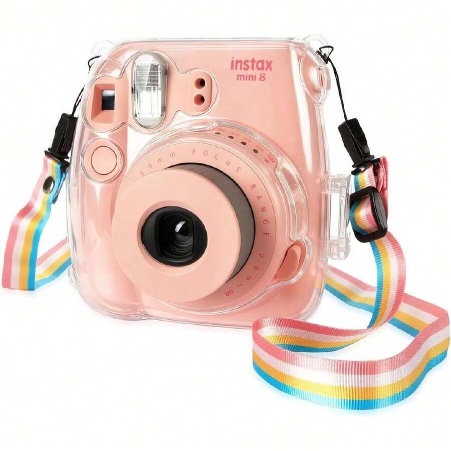 Caso transparente, Compate con Mini 9 y Mini 8 cámara, Caso de cristal transparente, Correa de arco iris extraíble (mini9),40967625 - Multicolor - Ver 1