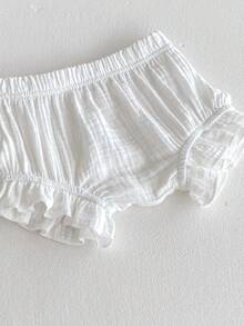 夏季女婴雏菊印花背带上衣和短裤套装 - 綠色 - 查看 4